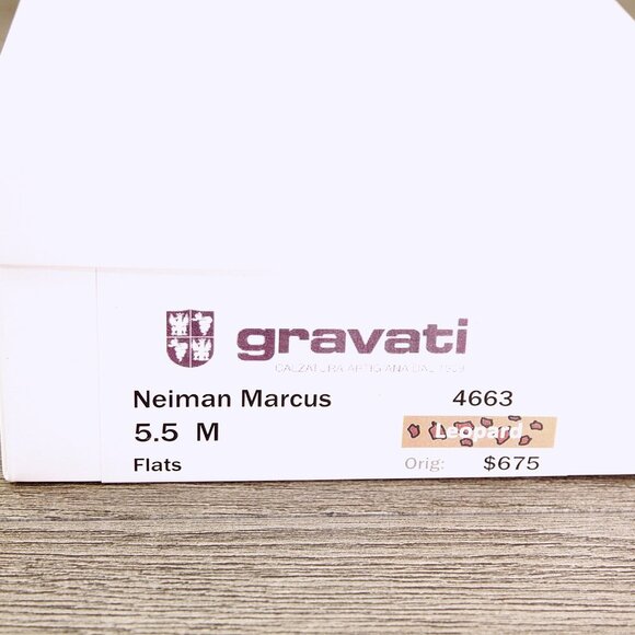 $650 worn 1x GRAVATI Womens 5.5 M Neiman Marcus 4663 Leopard Print add $15 Trees - Picture 14 of 16